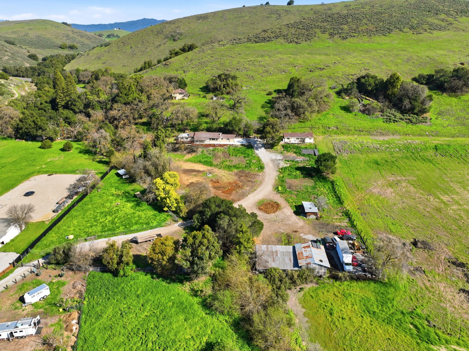 High aerial showing the full parcel